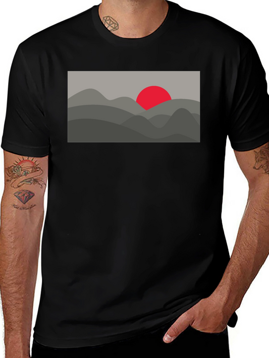 Abstract Mountain Sunset Graphic Tee