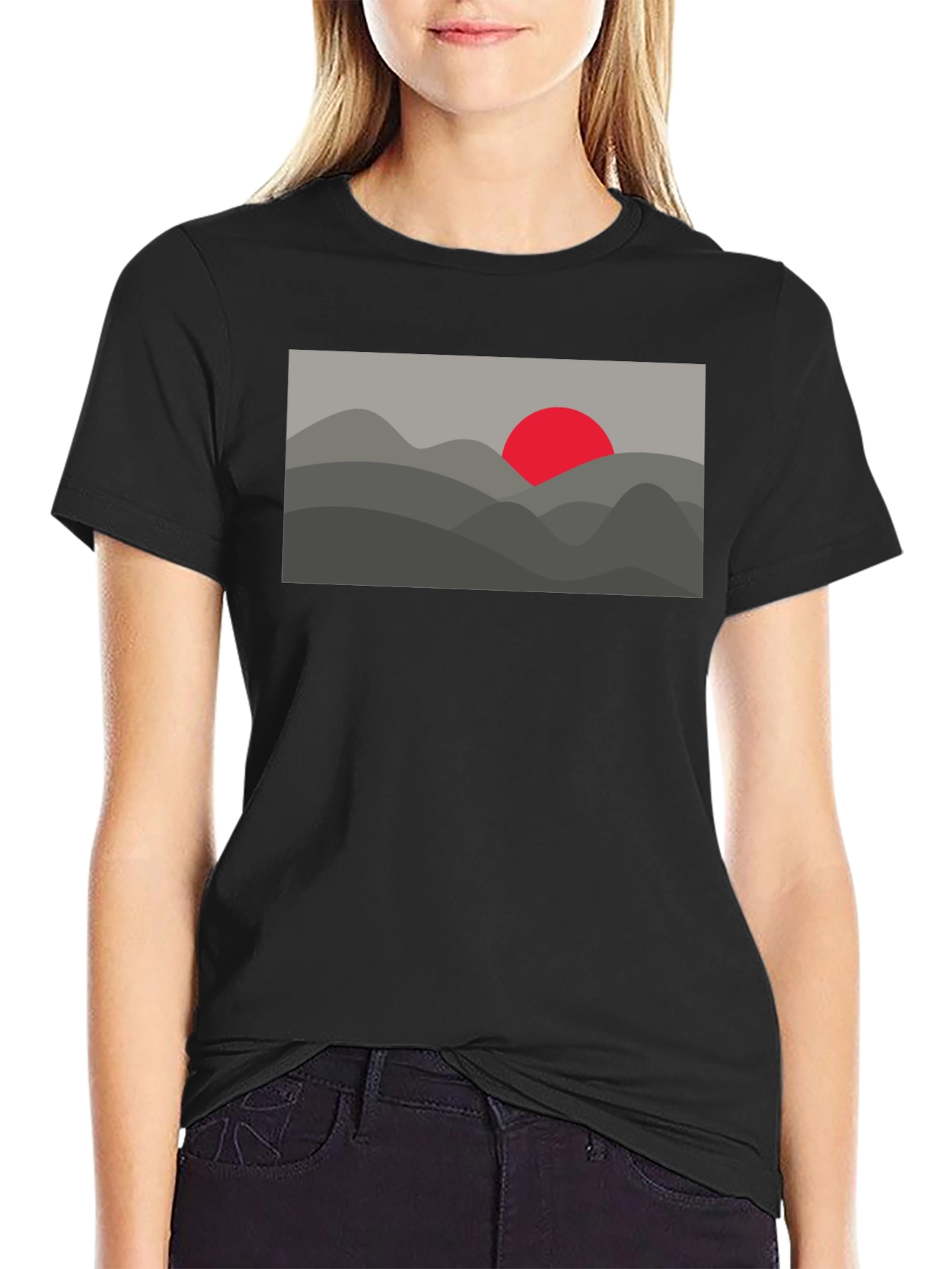 Abstract Mountain Sunset Graphic Tee