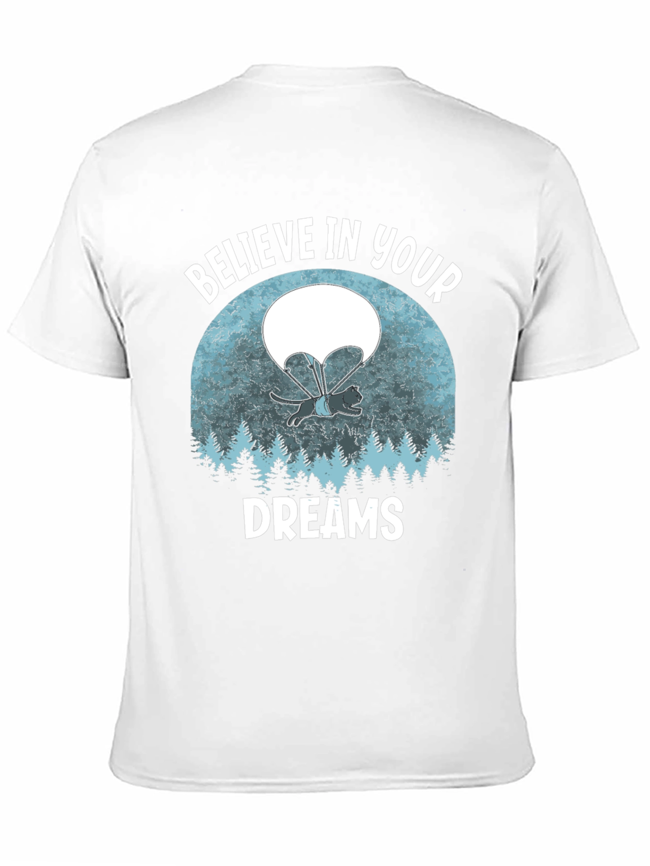 Believe in Your Dreams T-Shirt Funny Cat Parachute Shirt