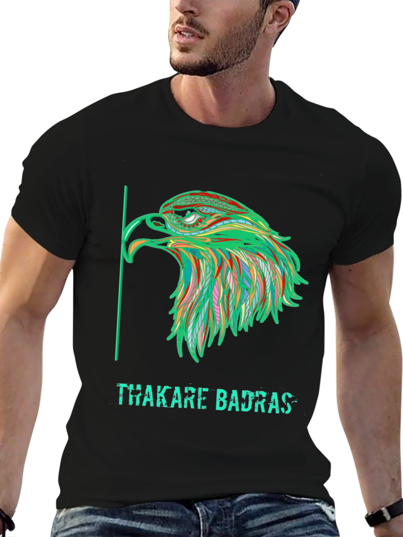 Bold Eagle Graphic Print Black T-Shirt