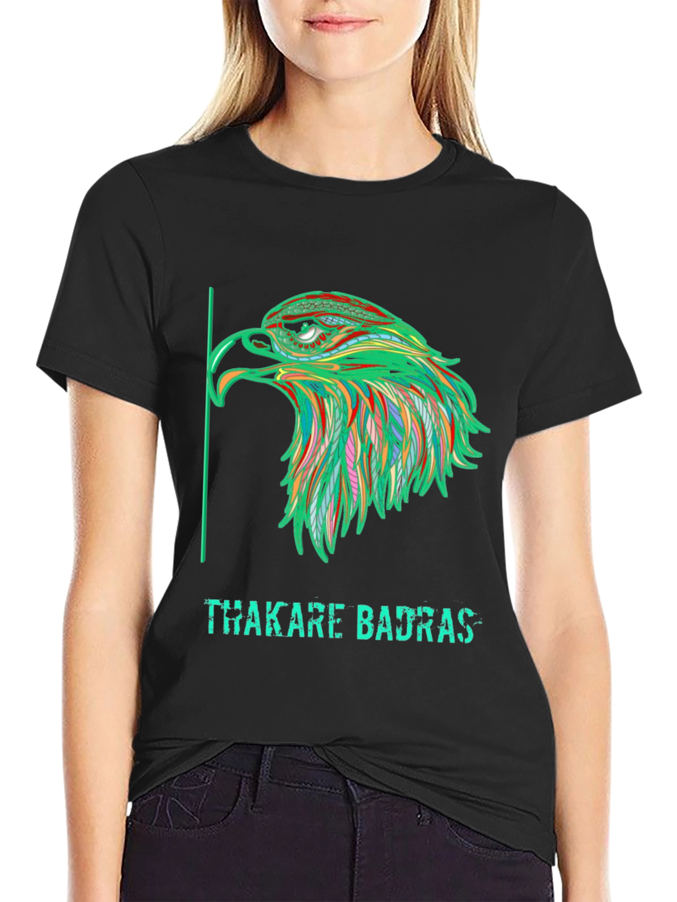 Bold Eagle Graphic Print Black T-Shirt