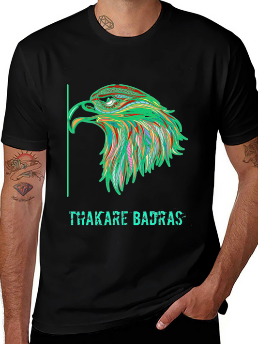 Bold Eagle Graphic Print Black T-Shirt
