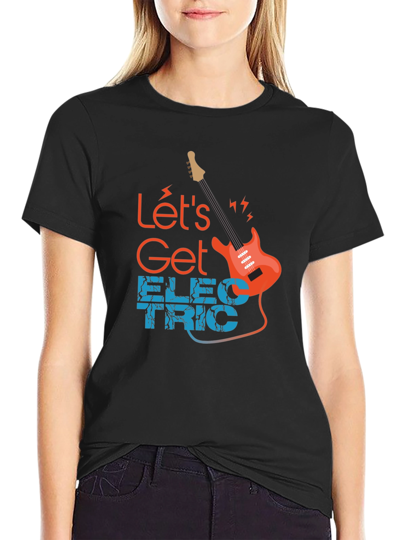 Lets Get Electric Black T-Shirt - Music Lover