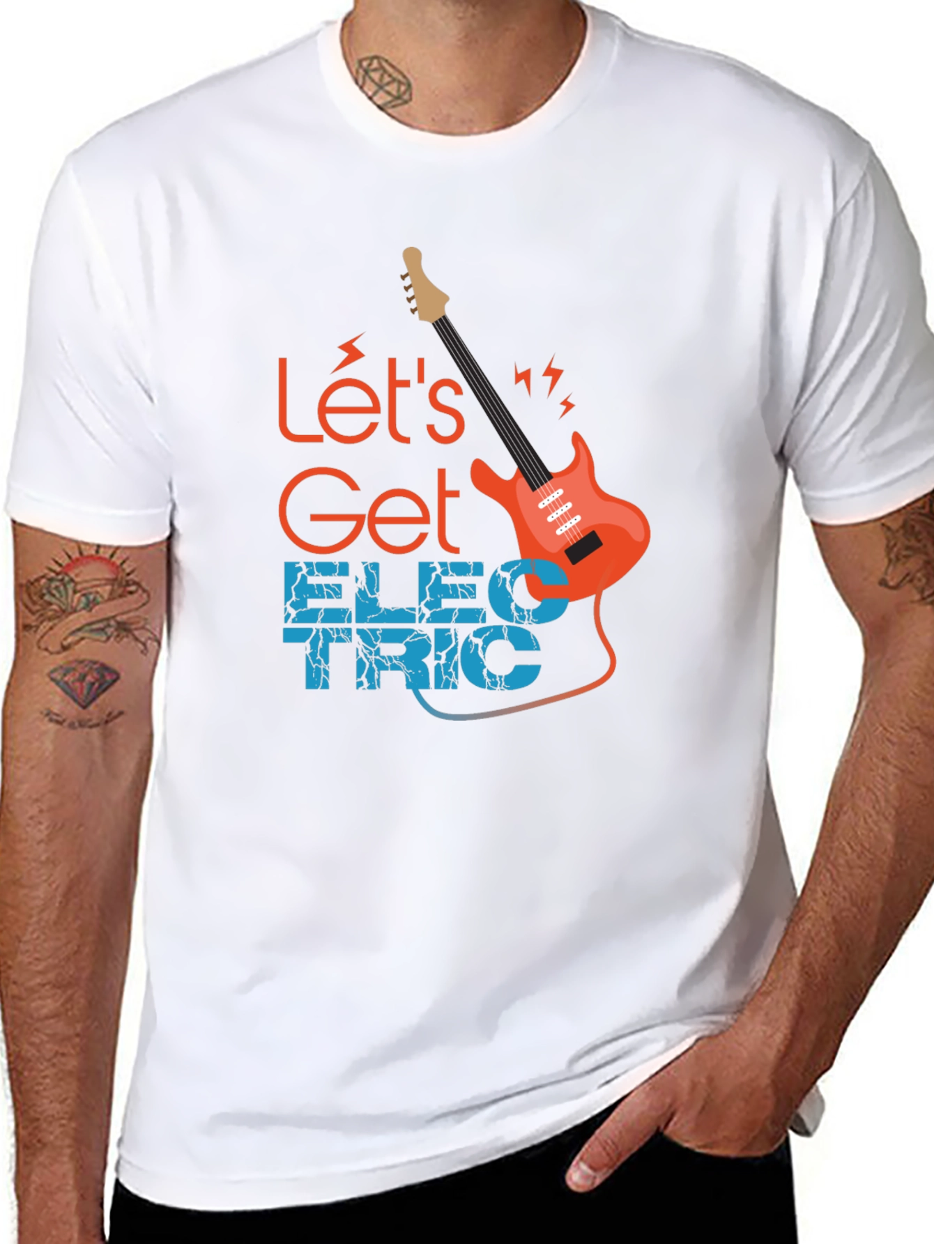 Lets Get Electric Black T-Shirt - Music Lover
