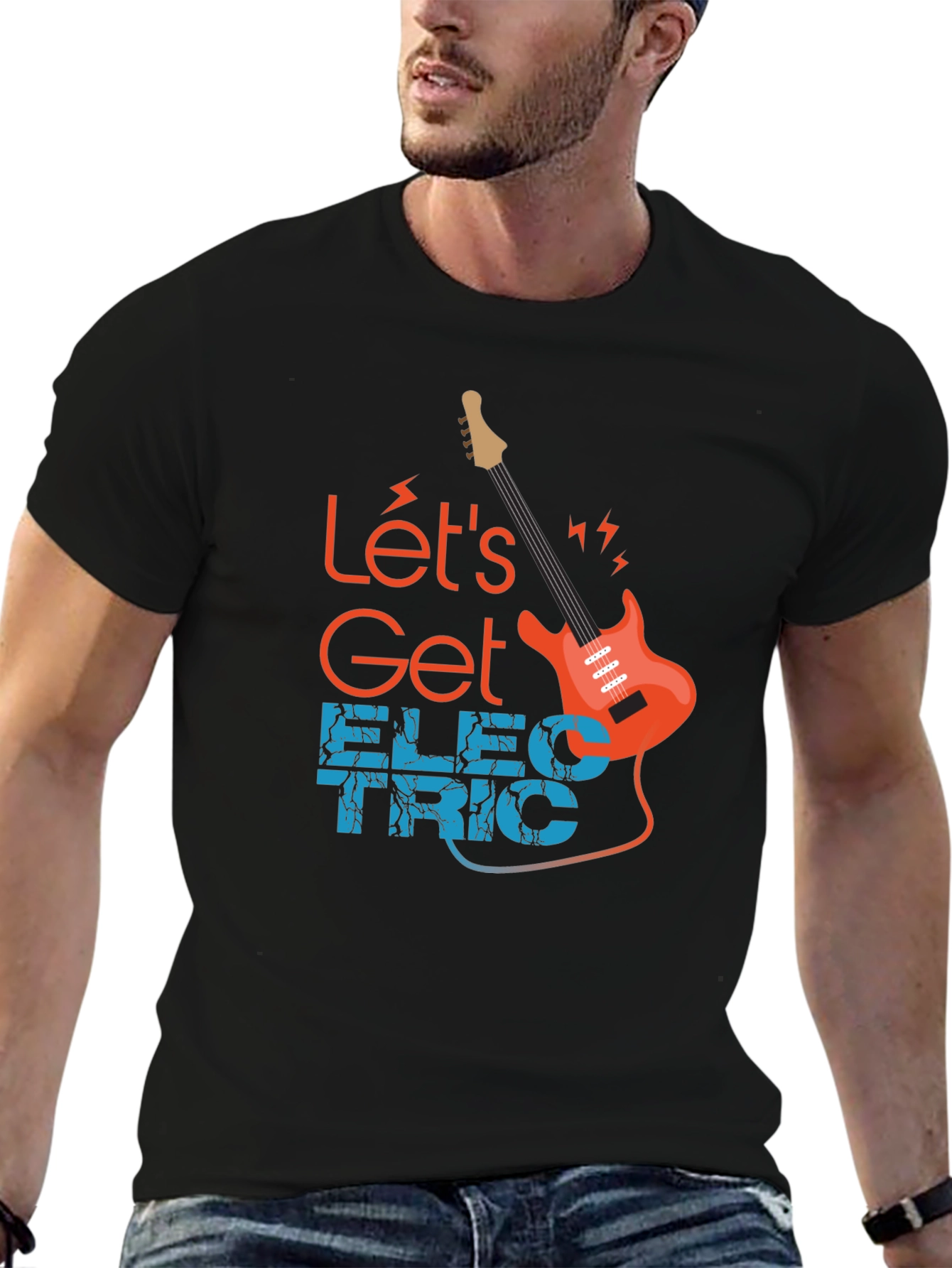 Lets Get Electric Black T-Shirt - Music Lover