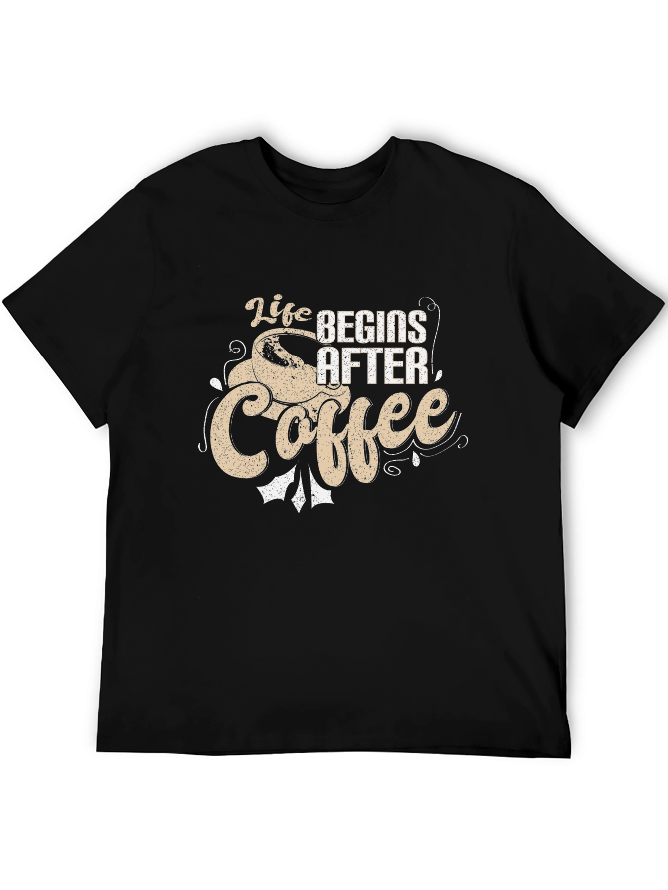 Life Begins After Coffee Graphic Tee - Black