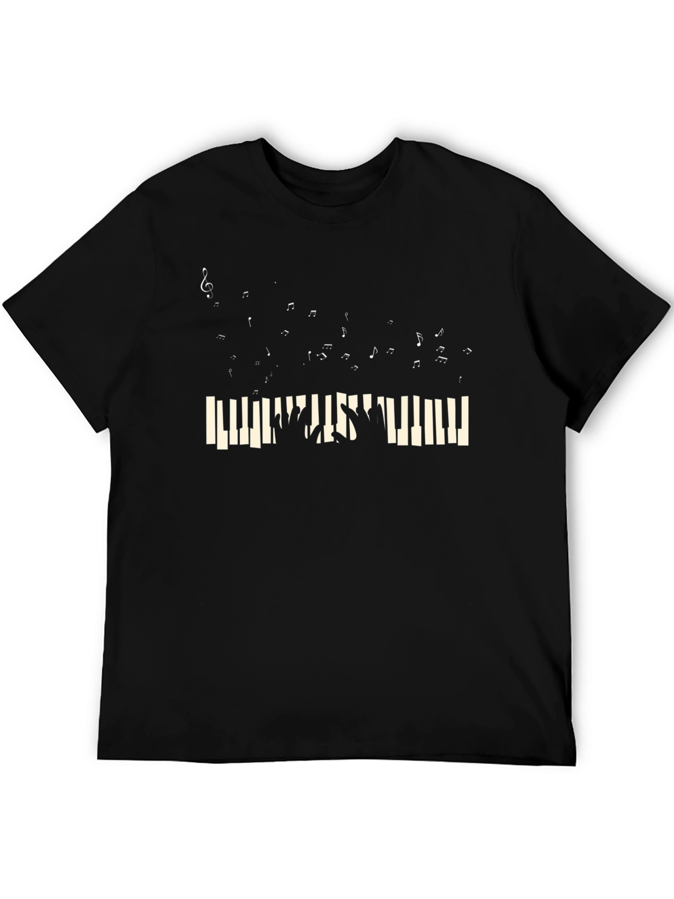 Musical Piano T-Shirt - Black