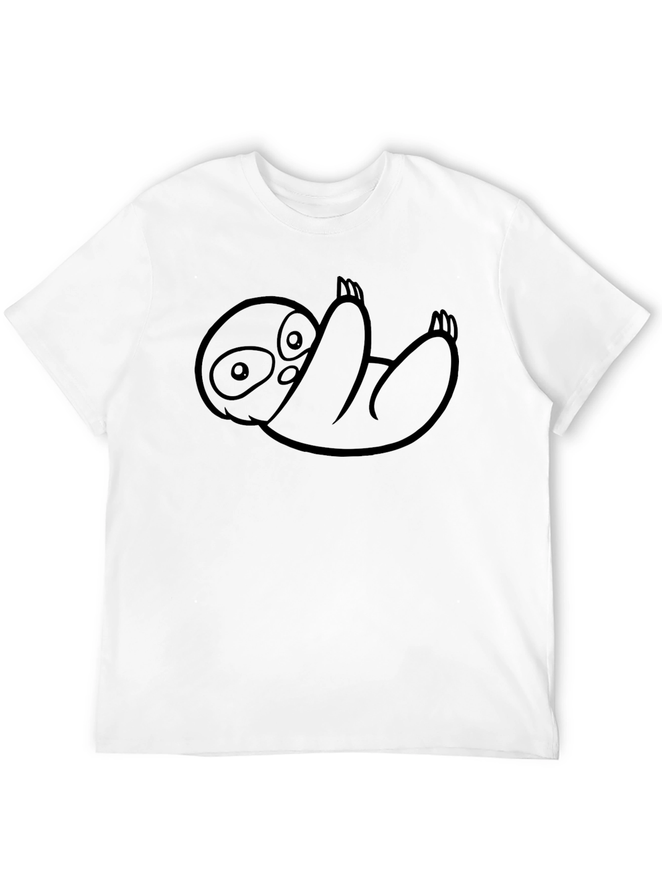 Sloth Graphic Tee - Relaxed Fit Black T-Shirt