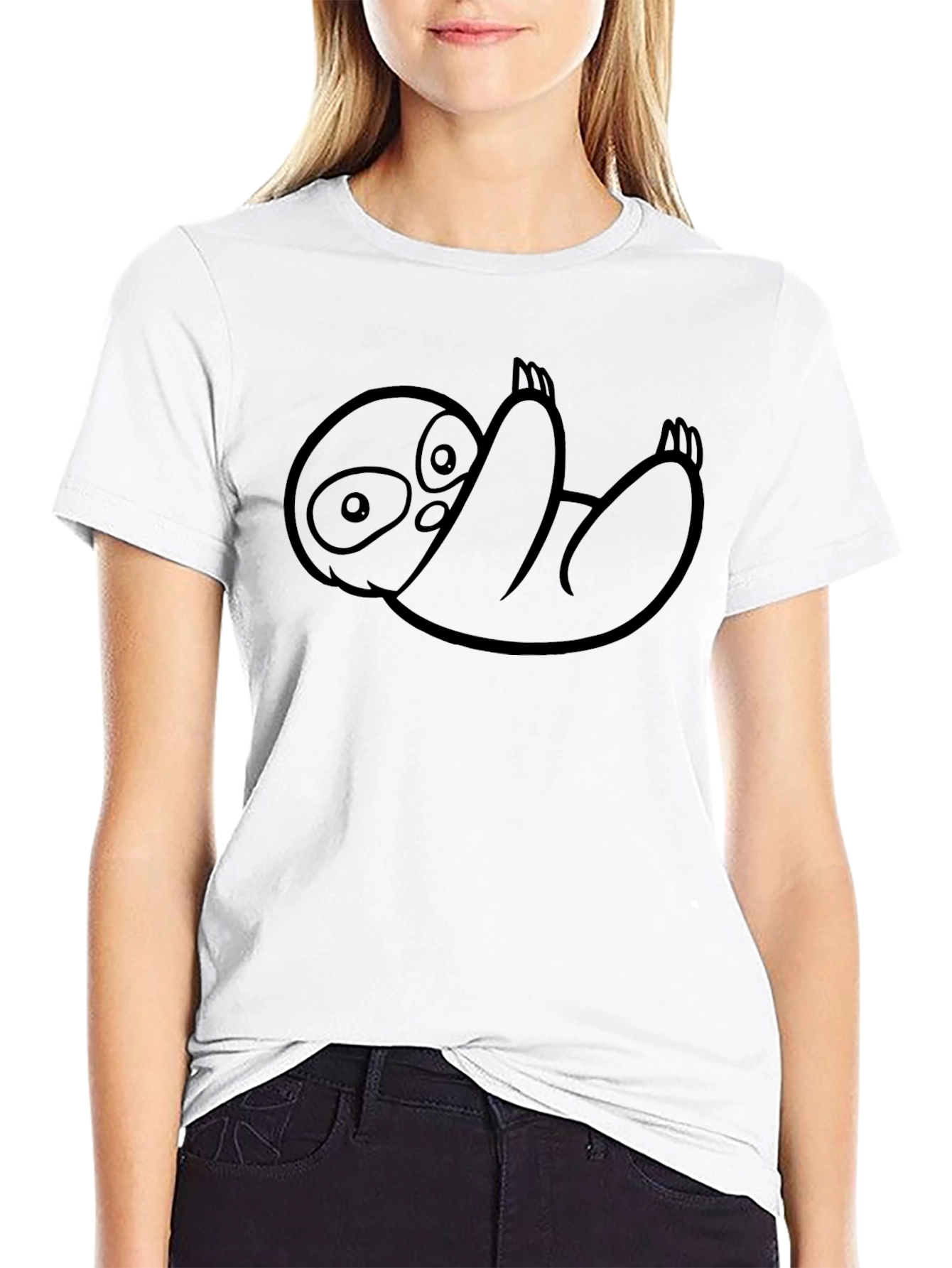 Sloth Graphic Tee - Relaxed Fit Black T-Shirt