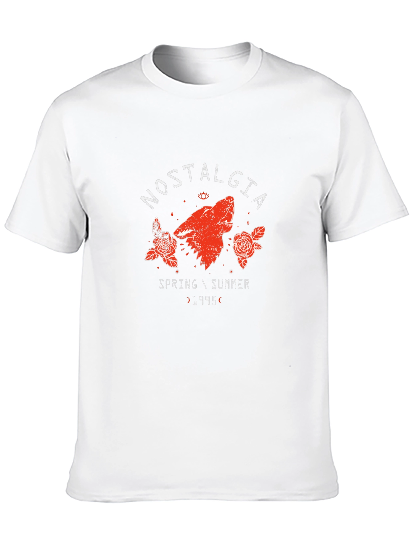 Nostalgia Wolf Graphic Print Black T-Shirt