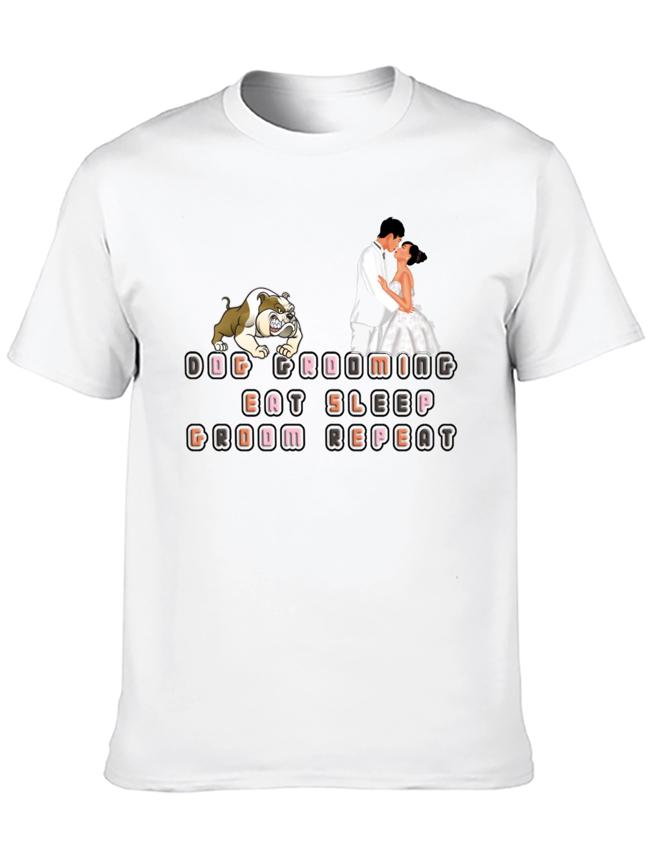 Dog Grooming T-Shirt - Eat Sleep Groom Repeat