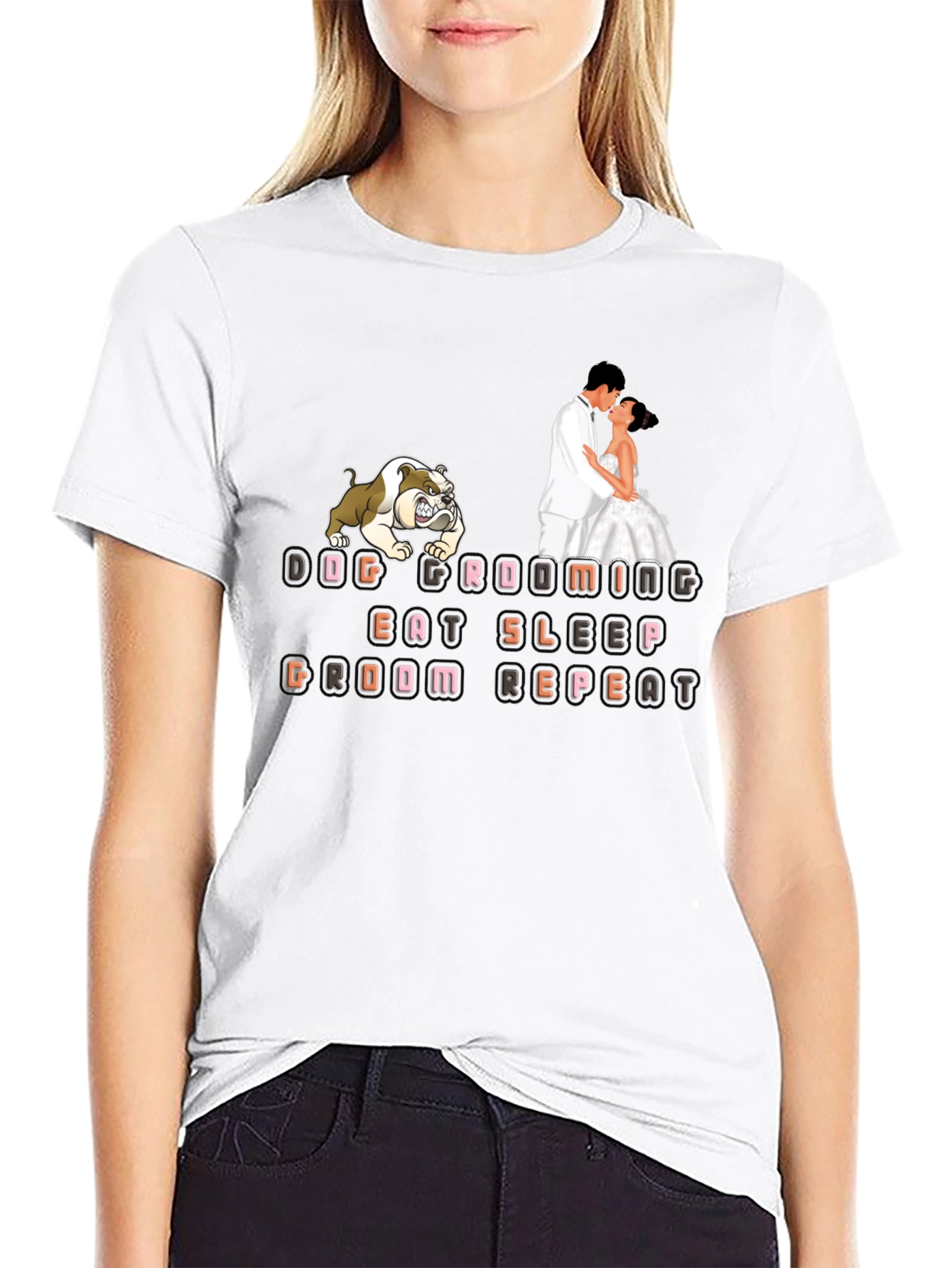 Dog Grooming T-Shirt - Eat Sleep Groom Repeat
