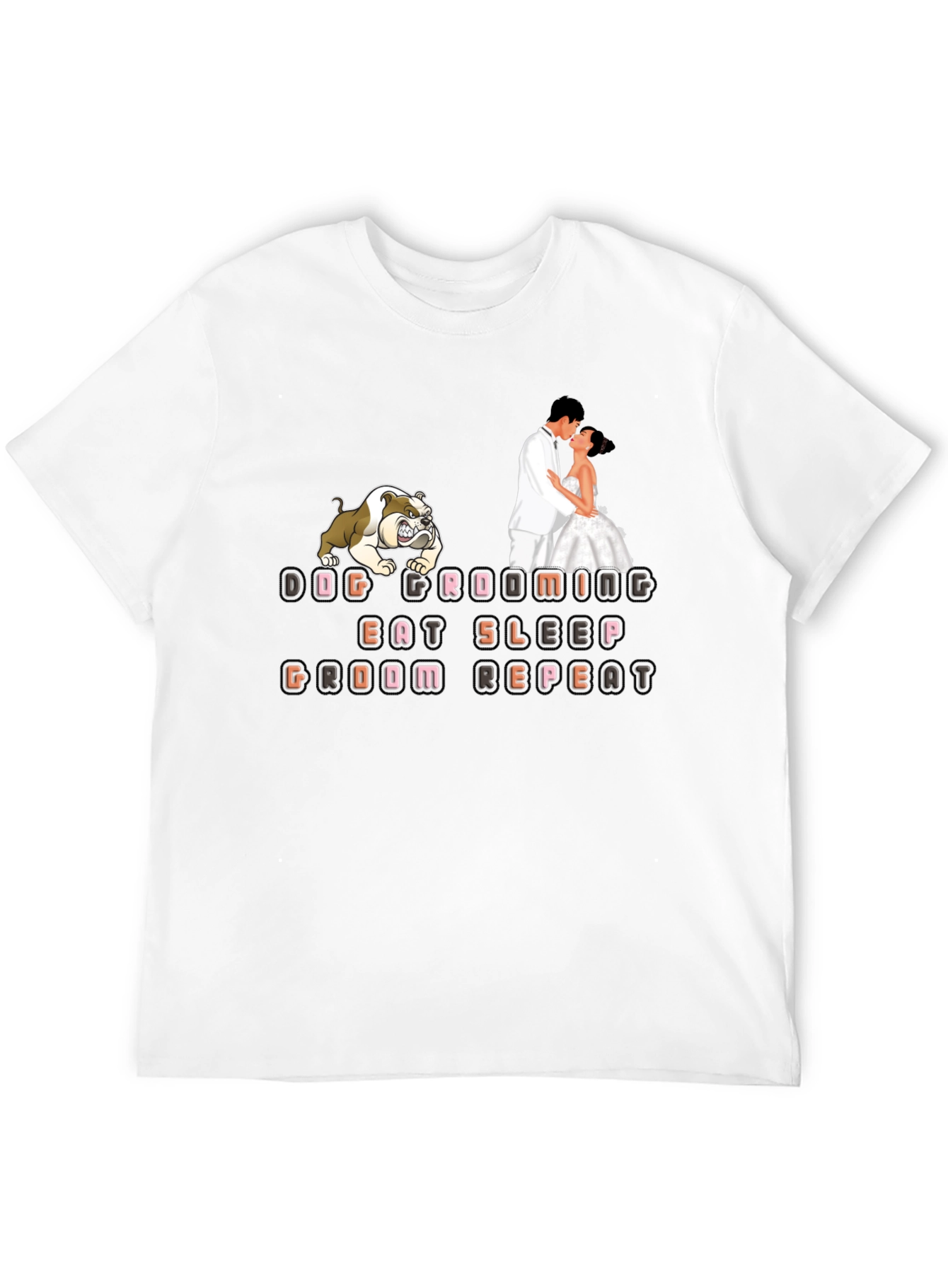 Dog Grooming T-Shirt - Eat Sleep Groom Repeat