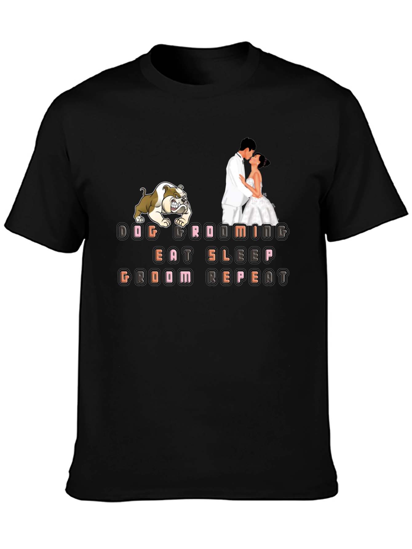 Dog Grooming T-Shirt - Eat Sleep Groom Repeat
