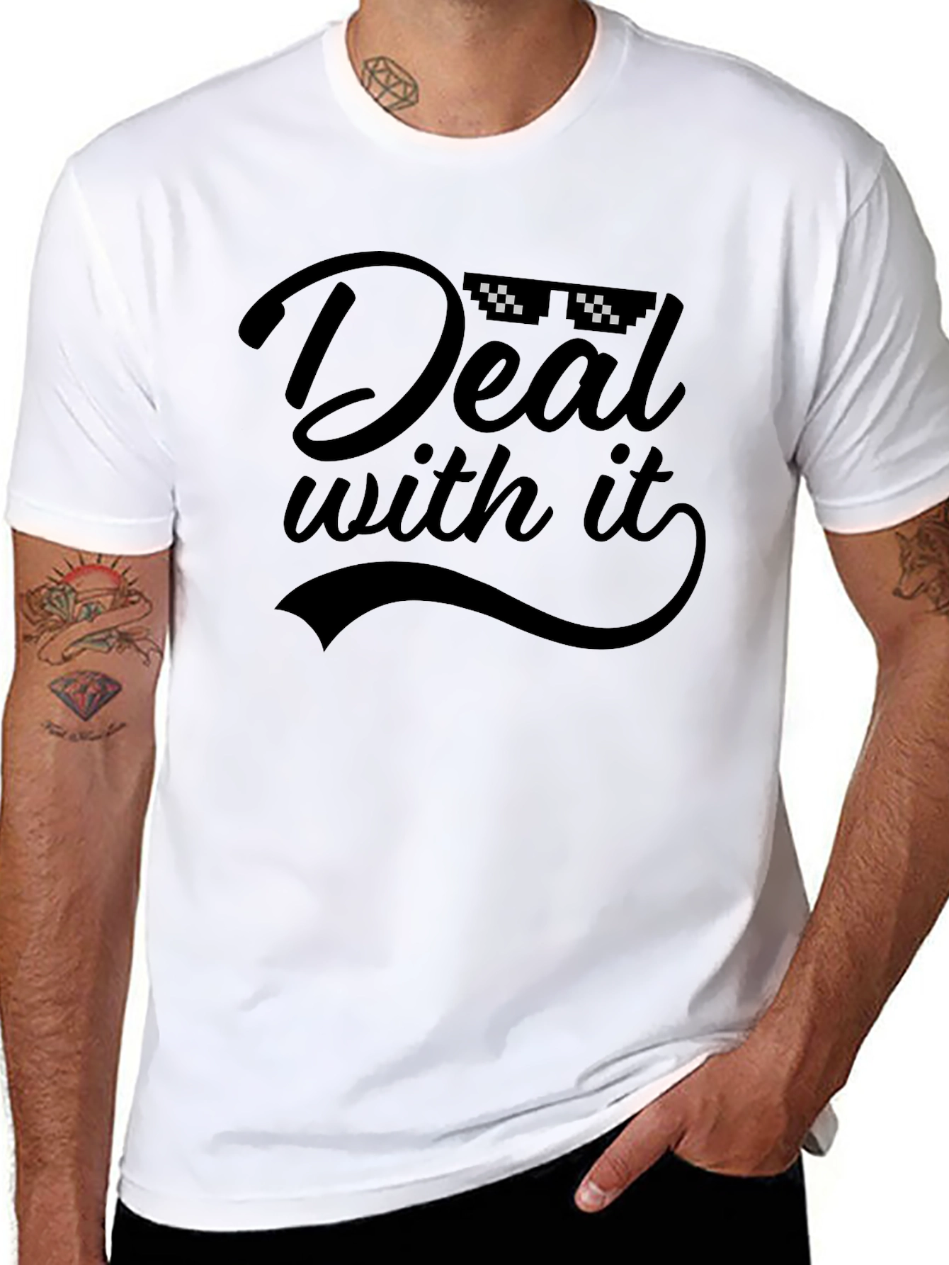 Deal With It Graphic Tee - Funny Slogan Shirt