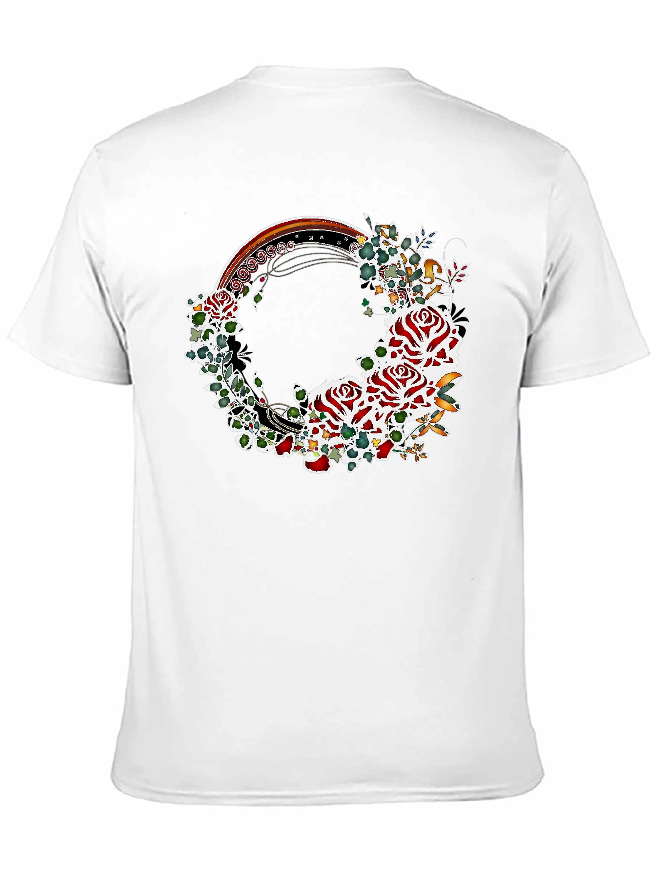 Floral Rose Wreath Graphic T-Shirt