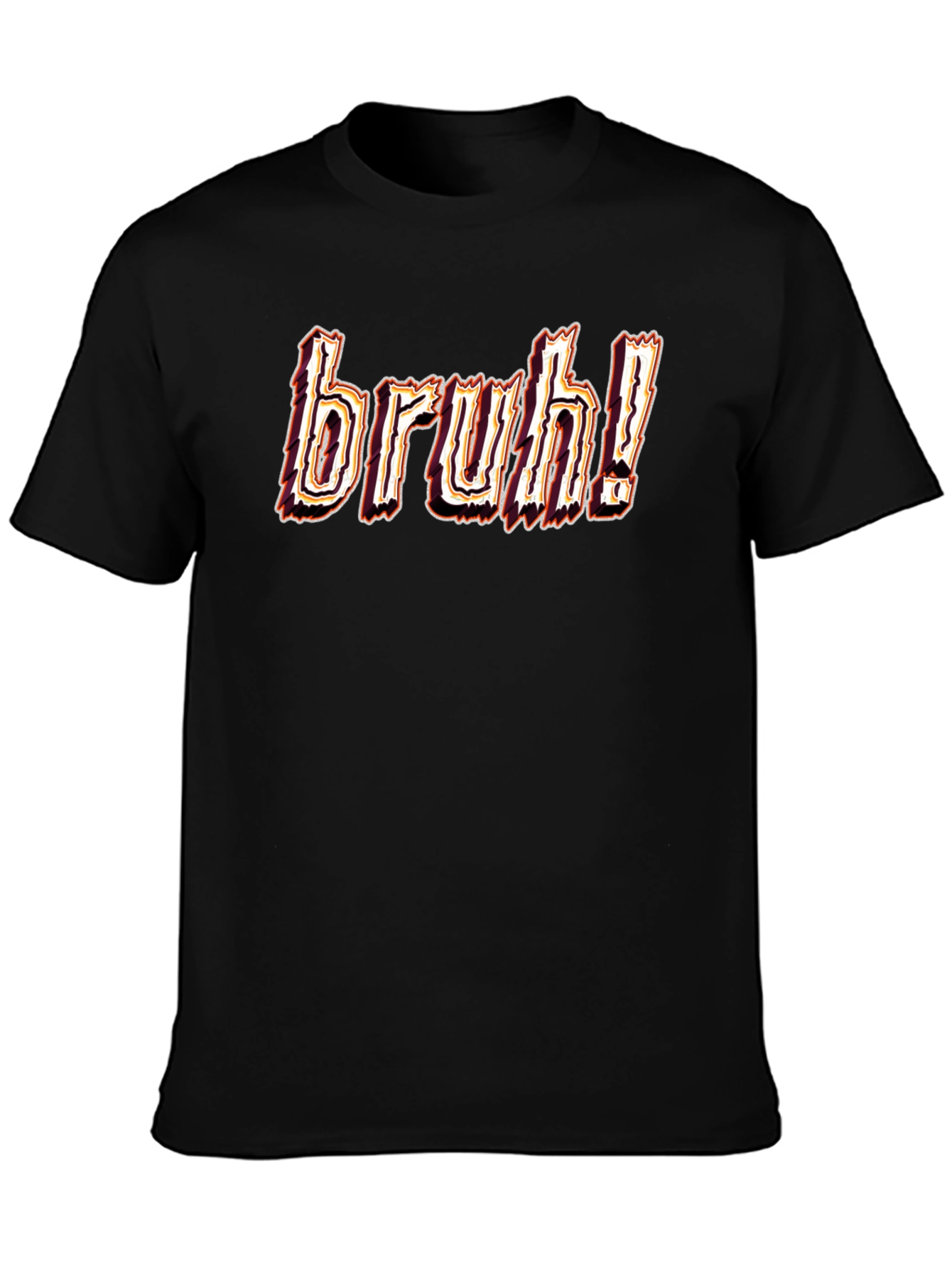 Bruh! Graphic Tee - Black Cotton Blend