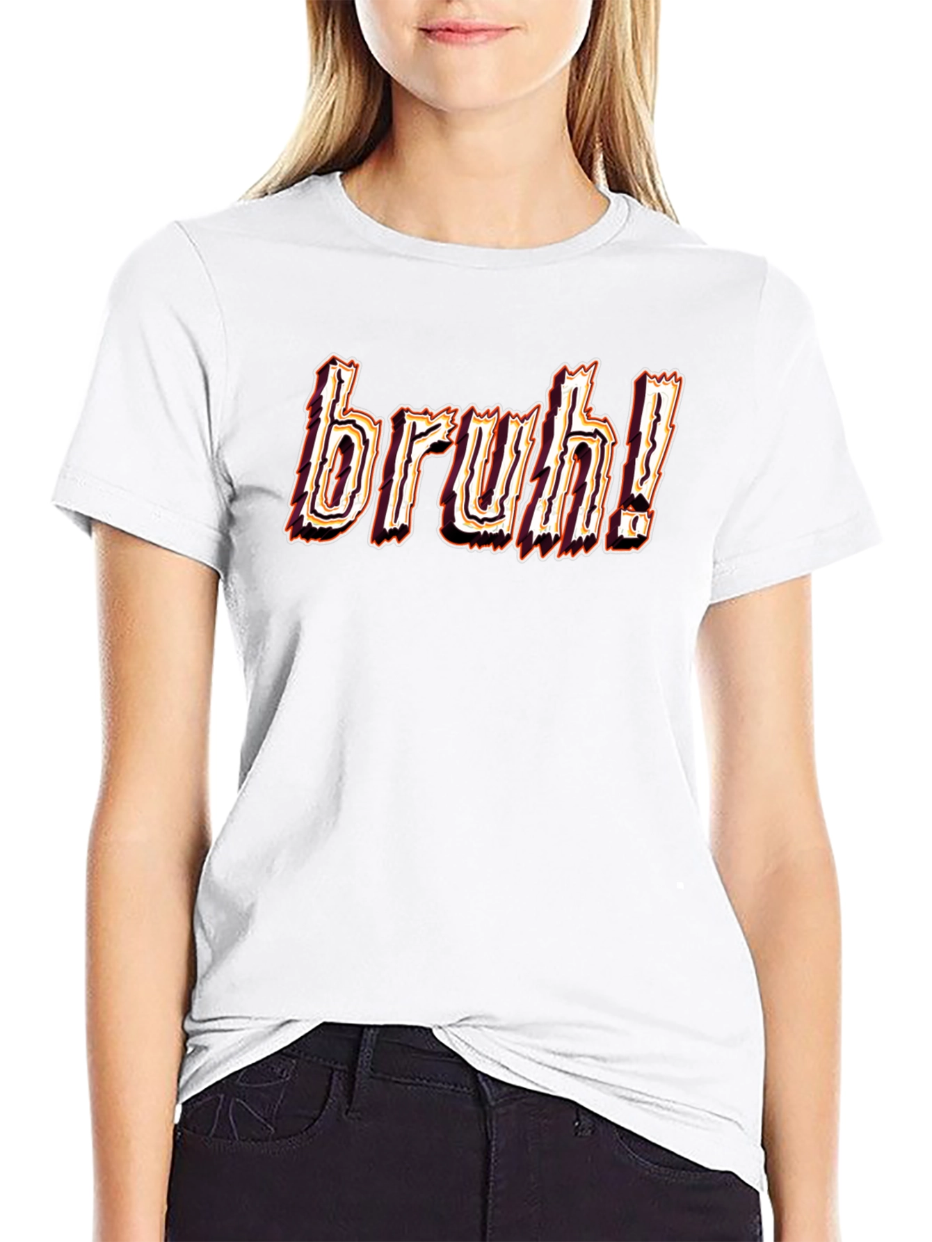 Bruh! Graphic Tee - Black Cotton Blend