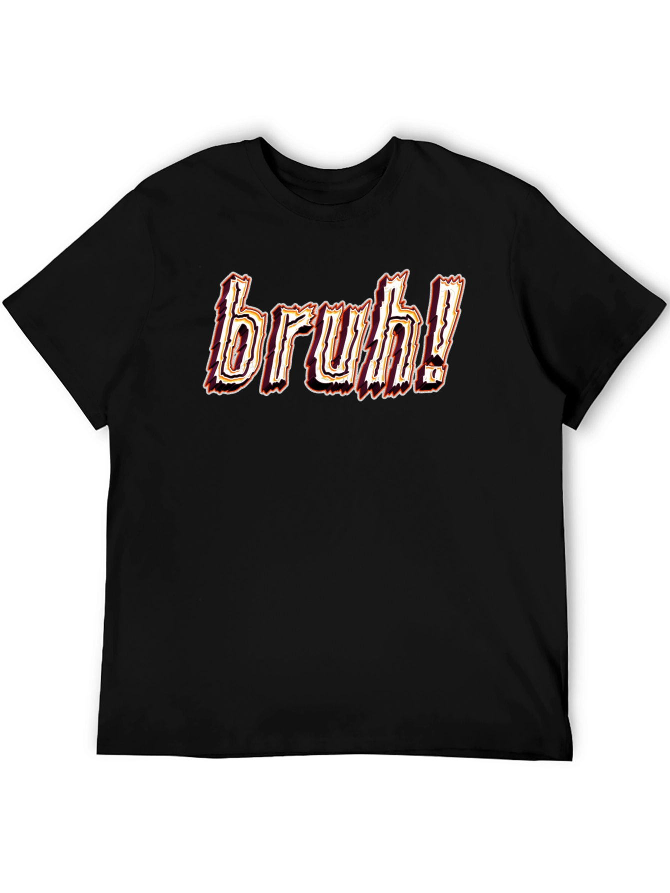 Bruh! Graphic Tee - Black Cotton Blend