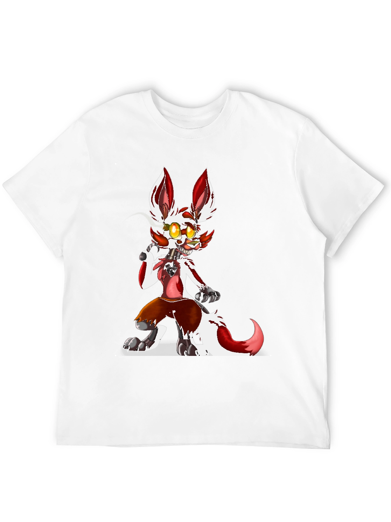 FNAF Foxy Character Graphic Tee - Black Cotton Blend