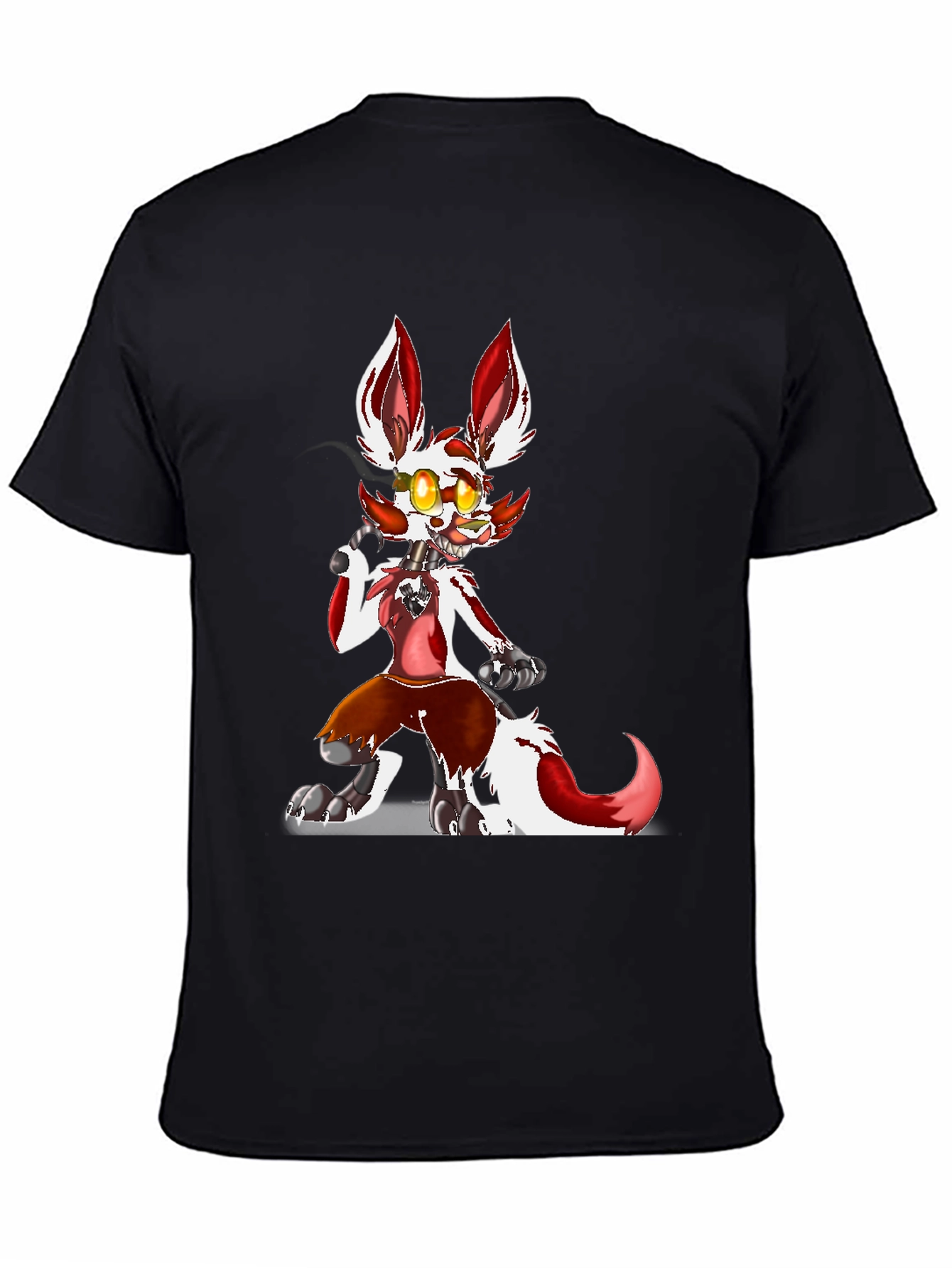FNAF Foxy Character Graphic Tee - Black Cotton Blend