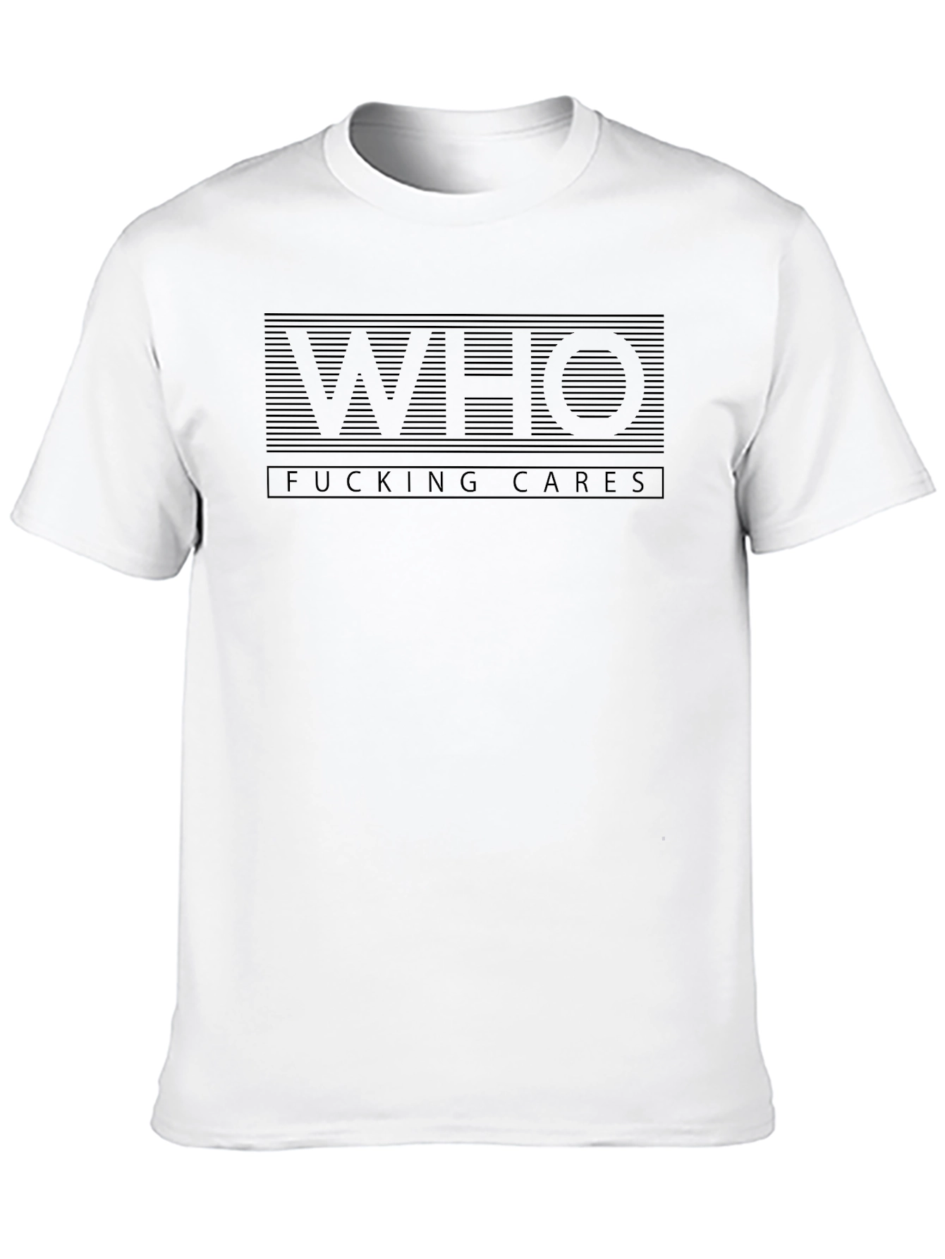 Who Fucking Cares Graphic Tee - Black Casual T-Shirt