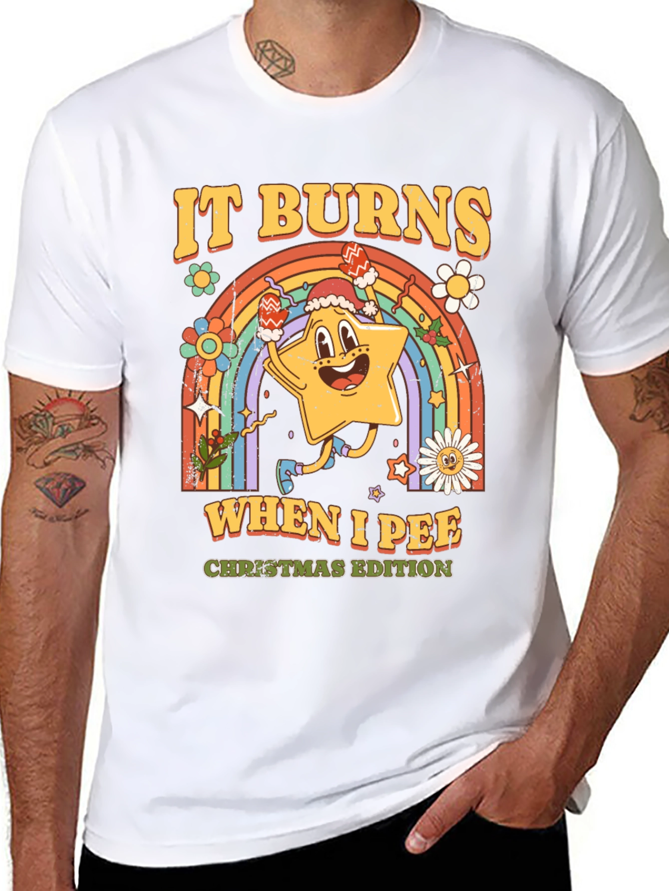 It Burns When I Pee Christmas Edition Black T-Shirt