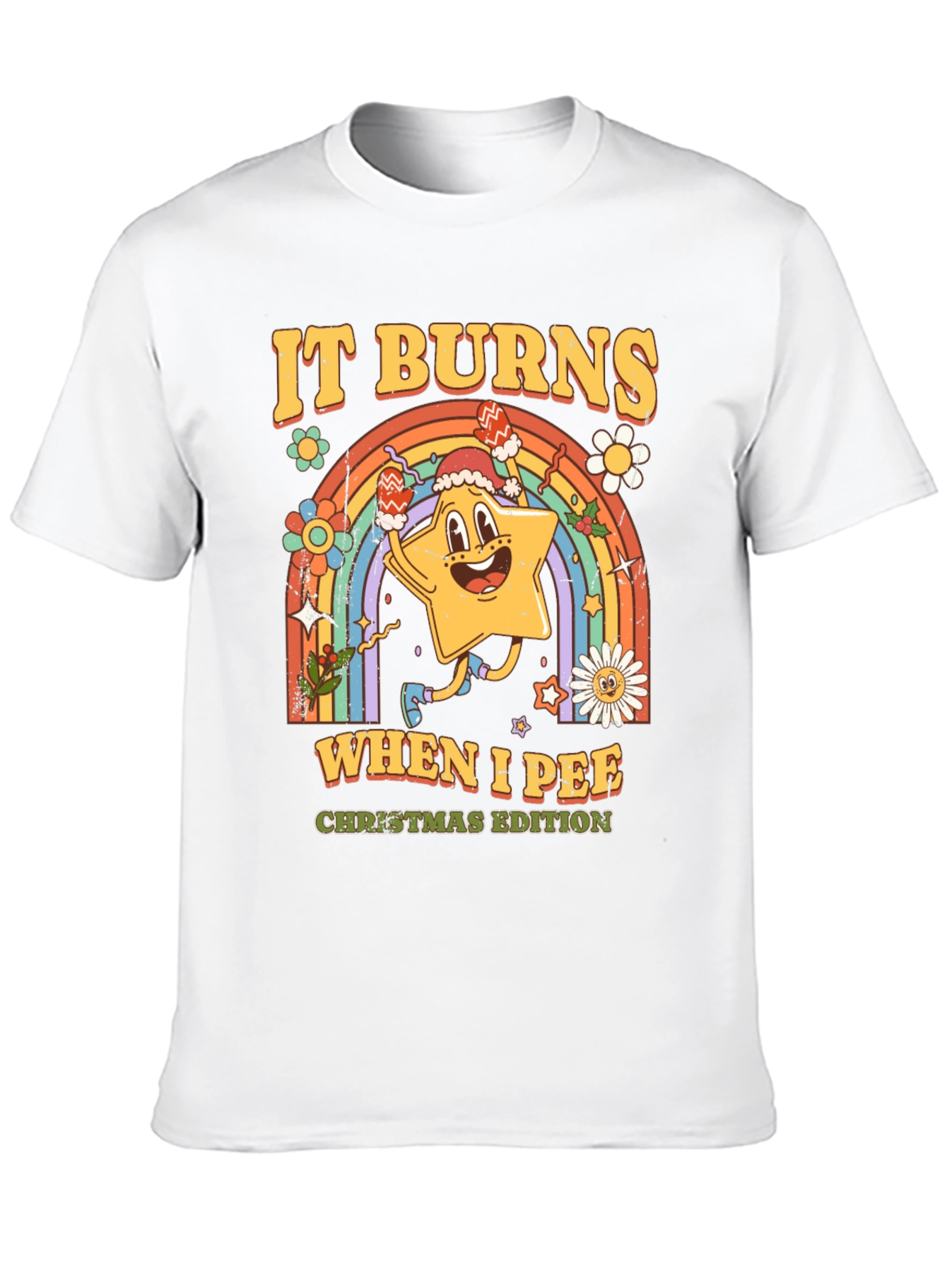 It Burns When I Pee Christmas Edition Black T-Shirt