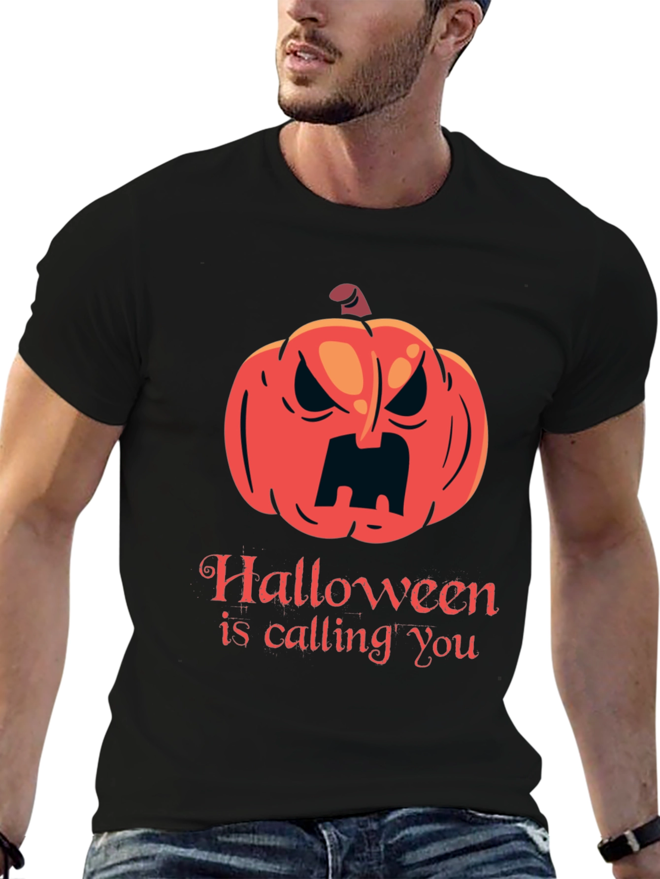 Halloween Calling Pumpkin Graphic Tee