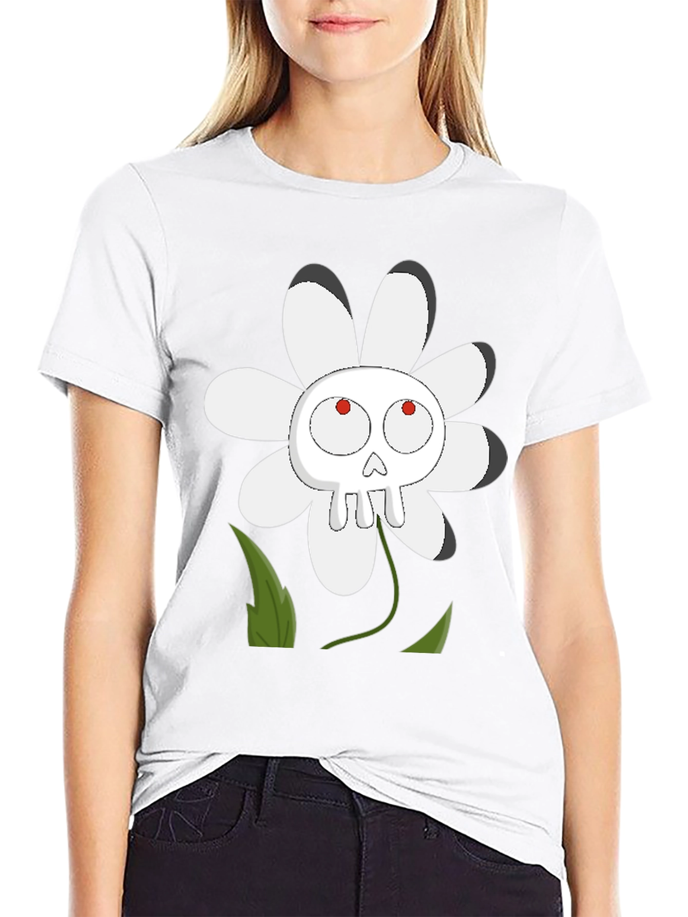 Skull Flower Graphic T-Shirt - Dark Humor Tee