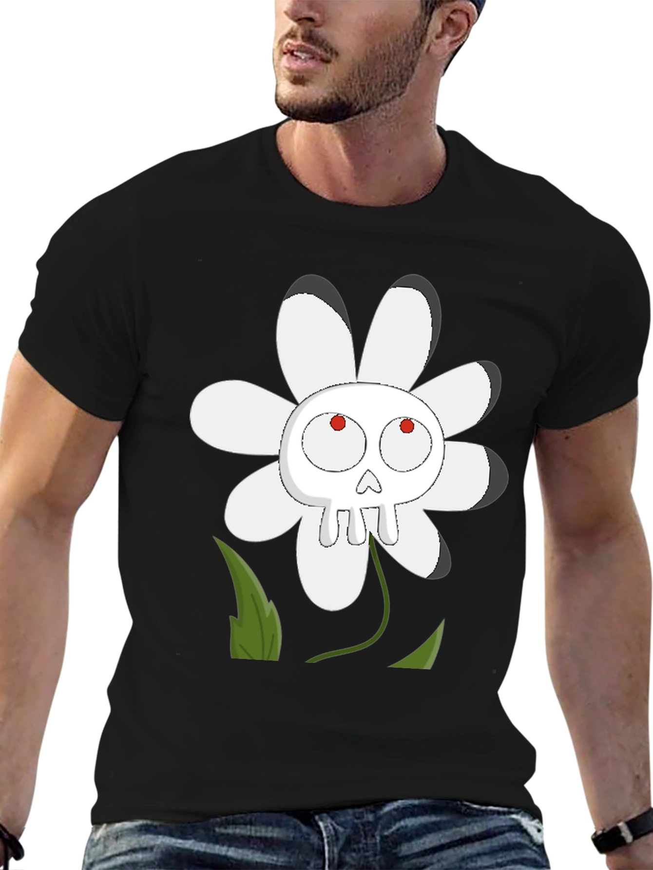 Skull Flower Graphic T-Shirt - Dark Humor Tee