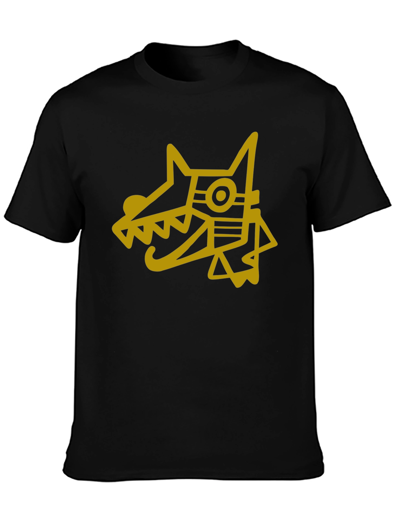 Aztec Dog Graphic Tee - Black Cotton Blend