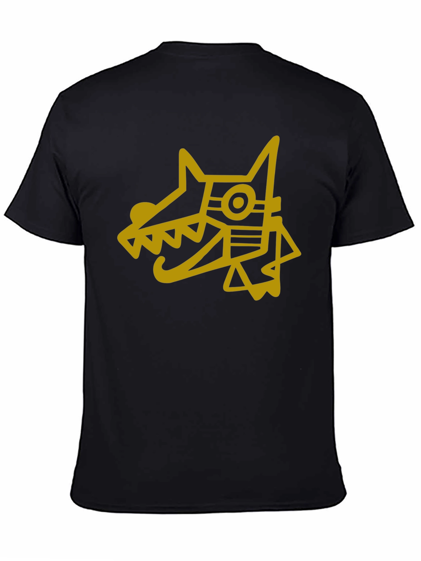 Aztec Dog Graphic Tee - Black Cotton Blend
