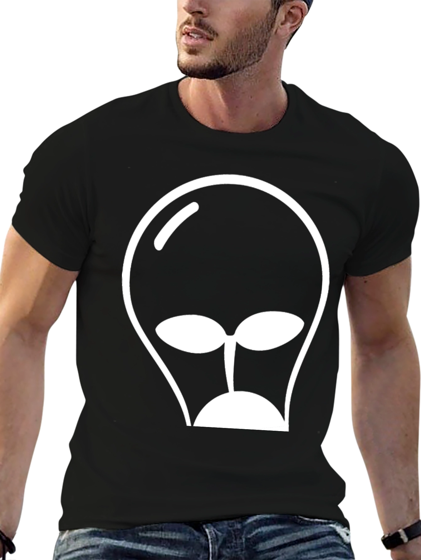 Alien Head Graphic Tee - Black T-Shirt
