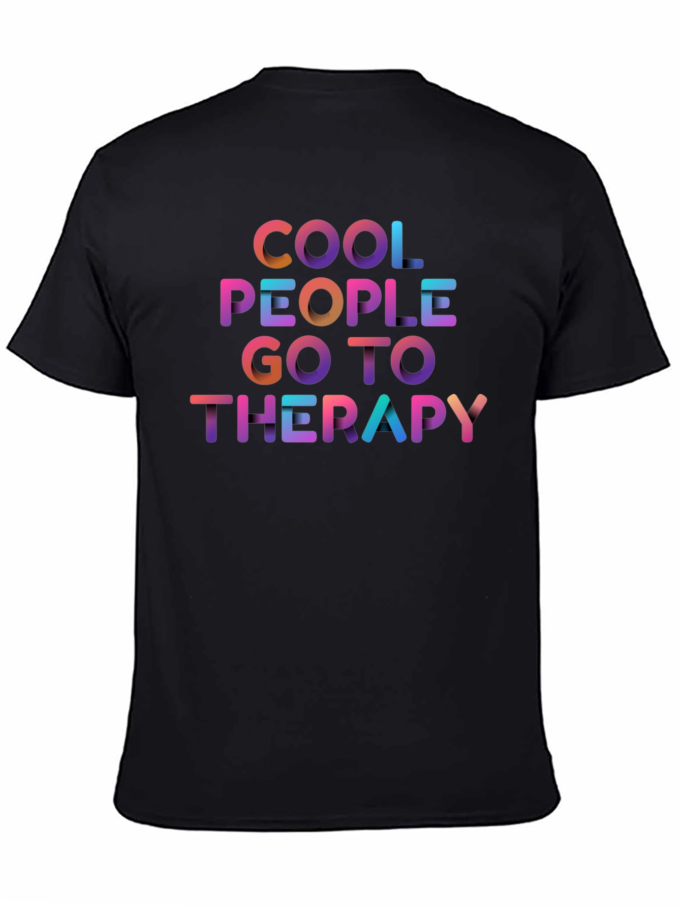 Cool People Go To Therapy Graphic Tee - Black