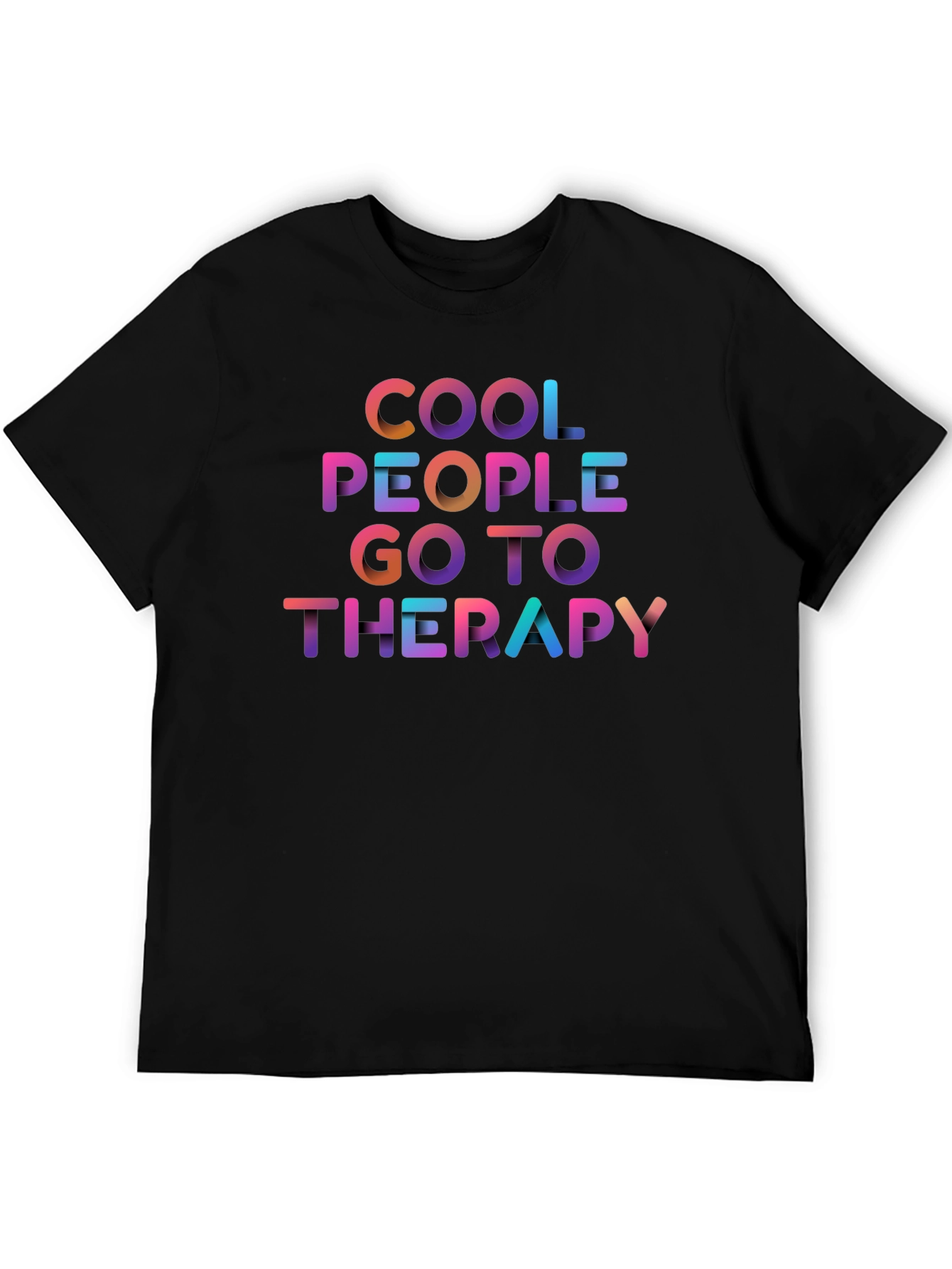 Cool People Go To Therapy Graphic Tee - Black