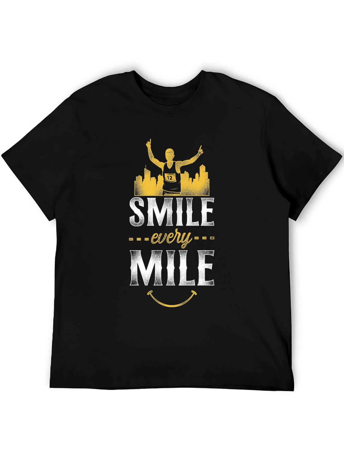 Smile Every Mile T-Shirt - Marathon Runner Design