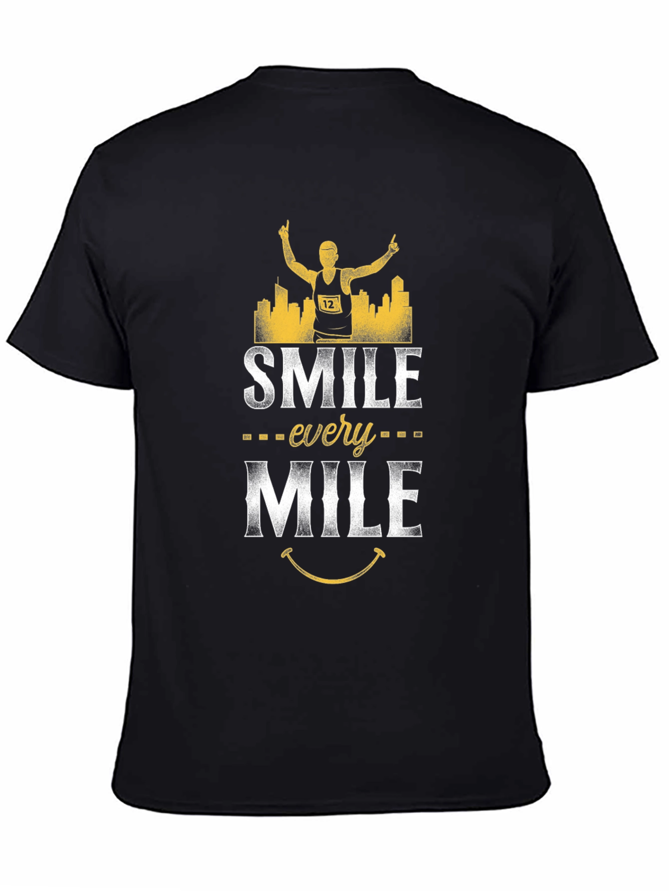 Smile Every Mile T-Shirt - Marathon Runner Design