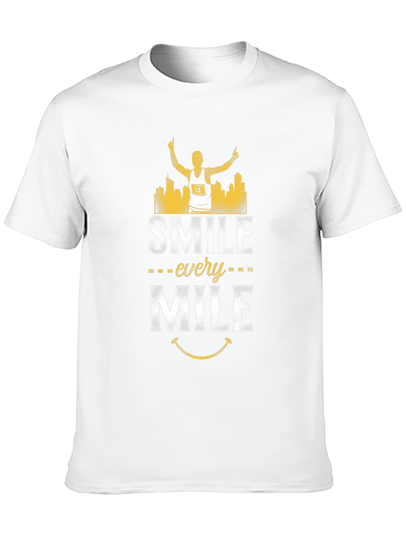 Smile Every Mile T-Shirt - Marathon Runner Design