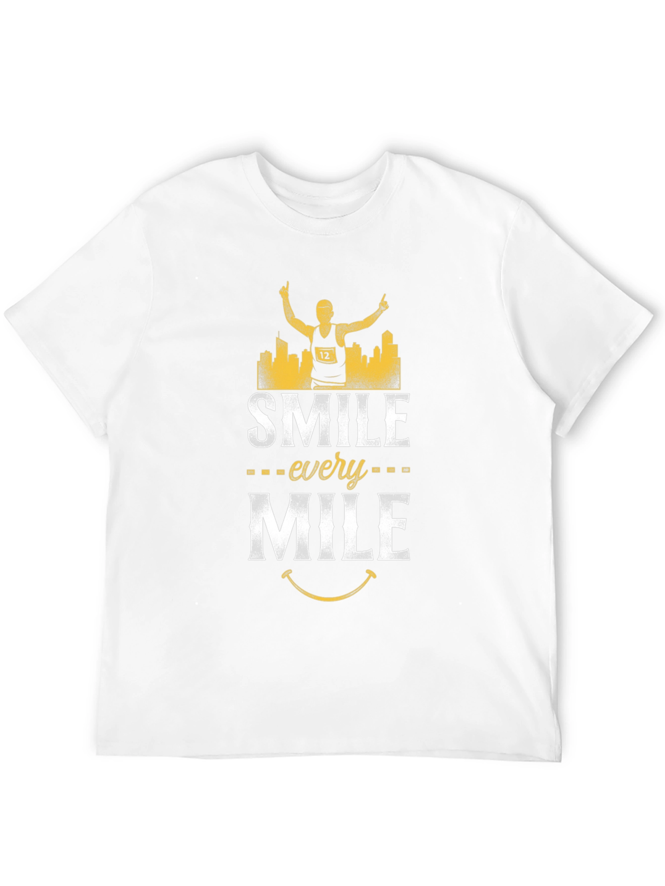 Smile Every Mile T-Shirt - Marathon Runner Design