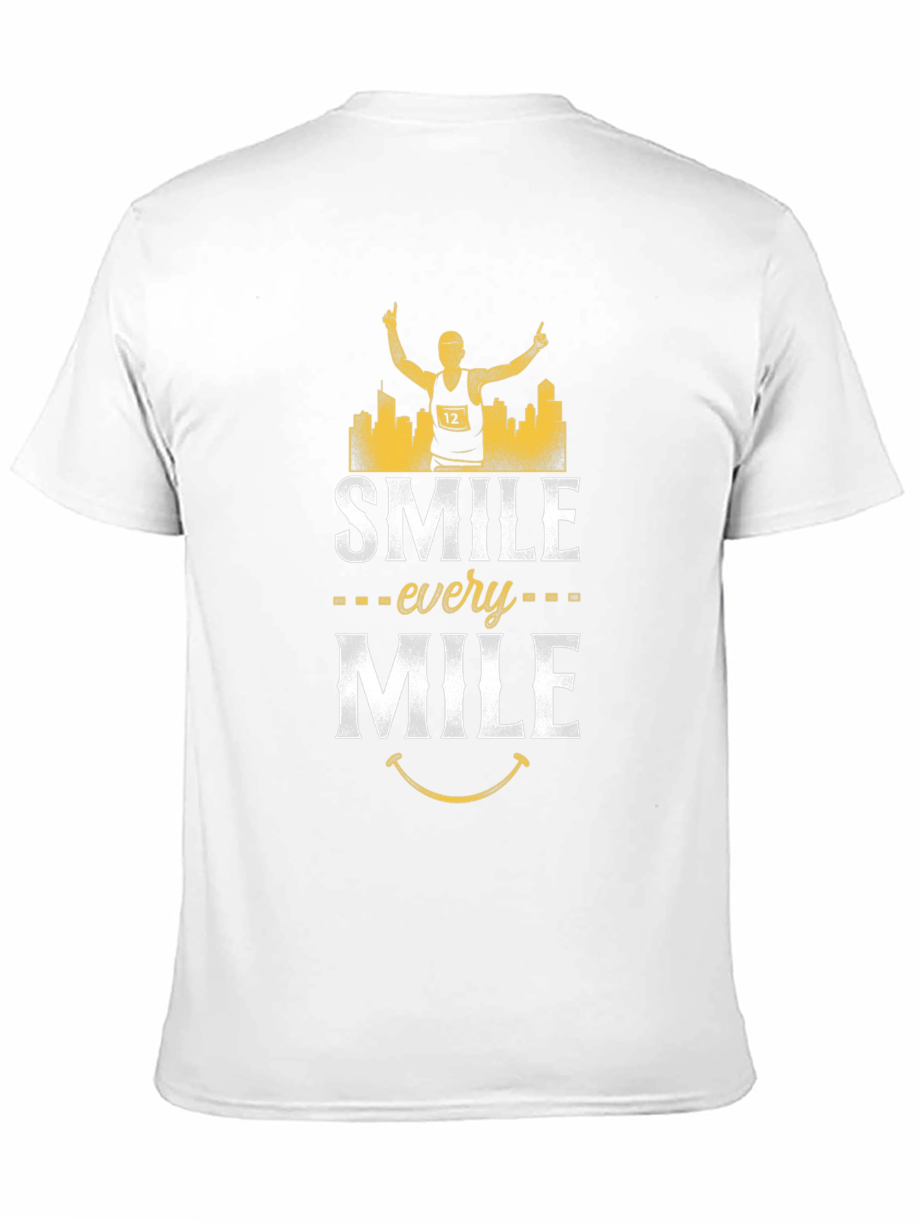 Smile Every Mile T-Shirt - Marathon Runner Design
