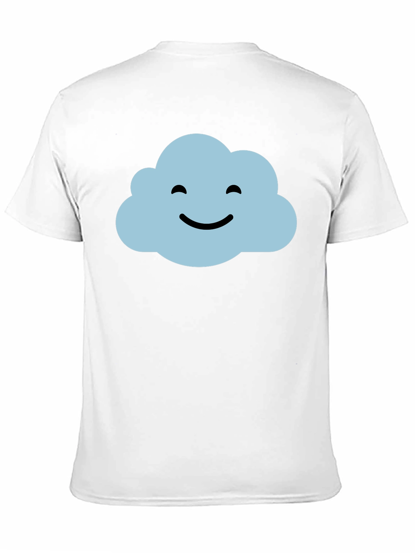 Smiling Cloud Graphic T-Shirt - Black Cotton Blend