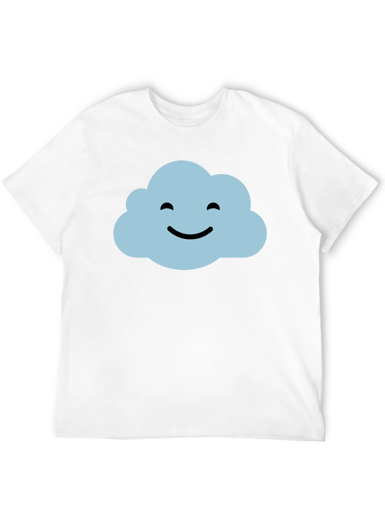 Smiling Cloud Graphic T-Shirt - Black Cotton Blend