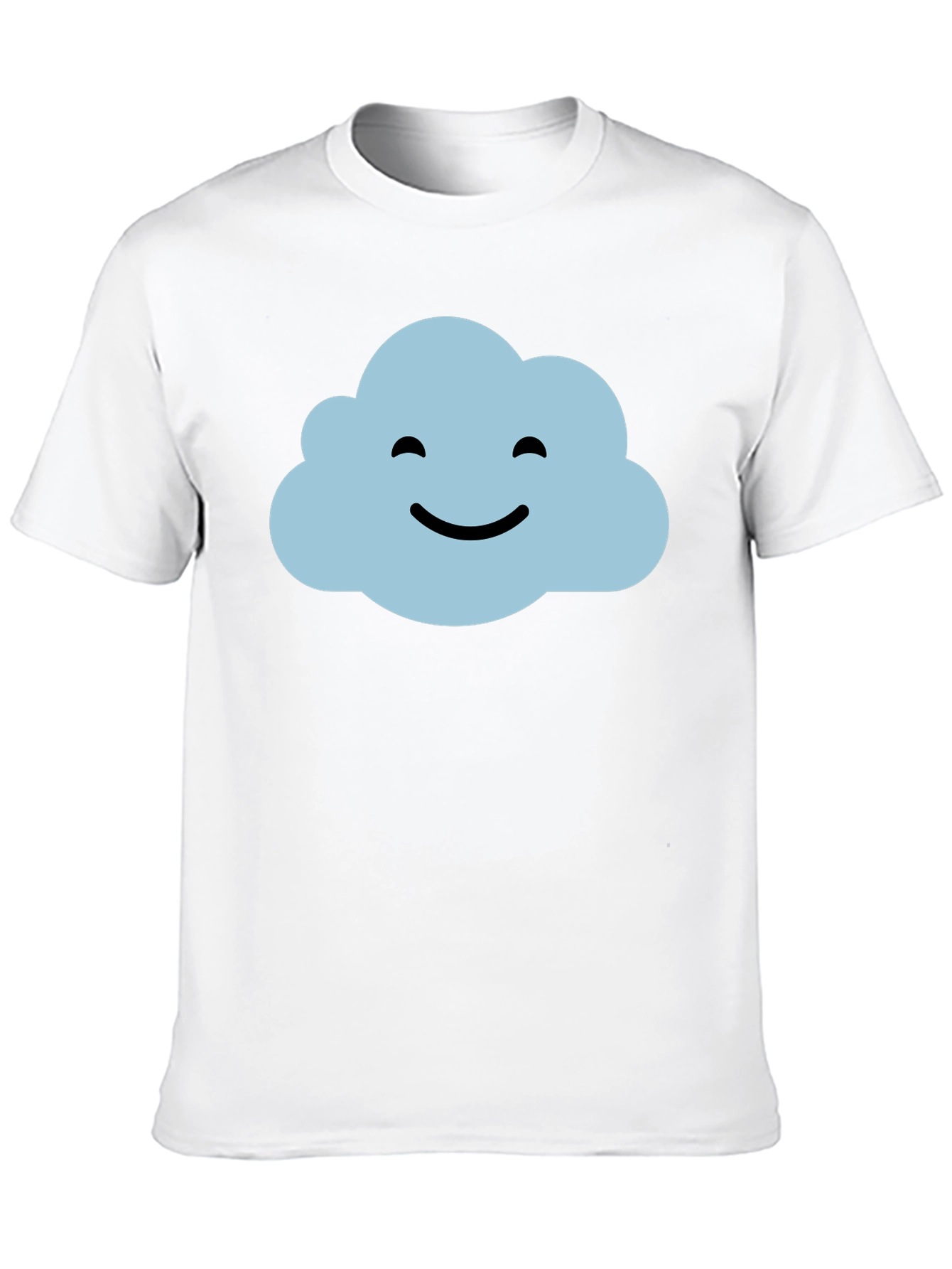 Smiling Cloud Graphic T-Shirt - Black Cotton Blend
