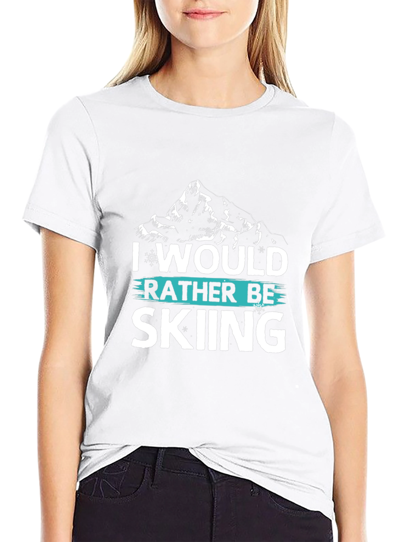 I Would Rather Be Skiing T-Shirt - Mountain Design