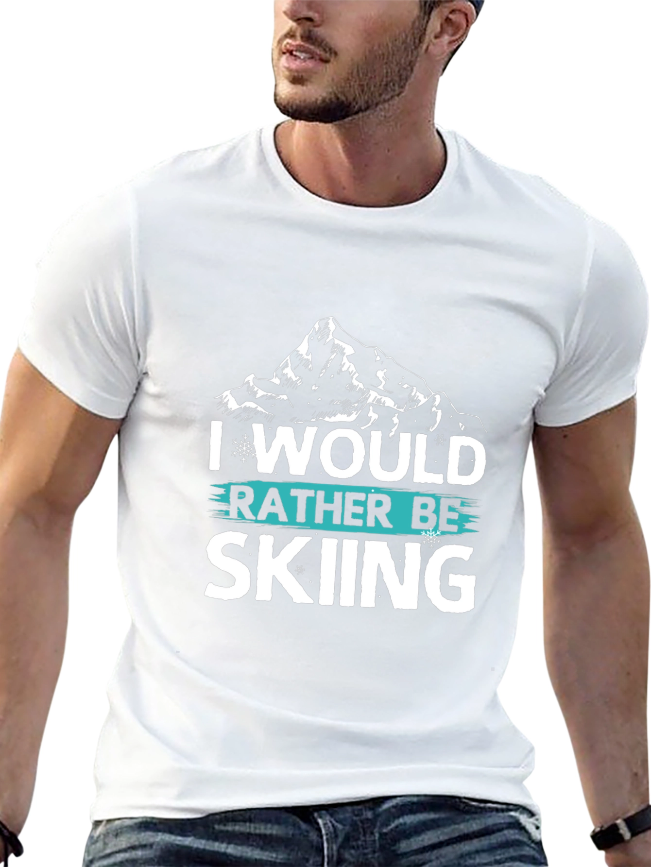 I Would Rather Be Skiing T-Shirt - Mountain Design