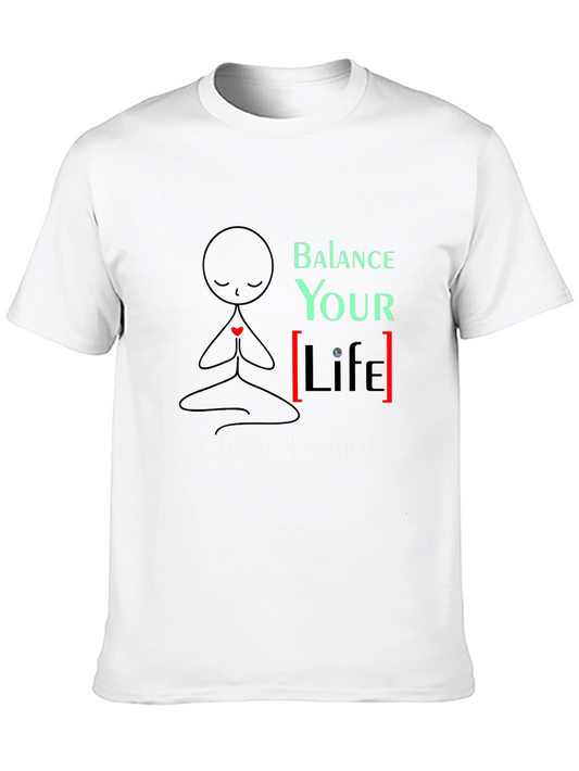 Balance Your Life Graphic Tee - Yoga Meditation Shirt