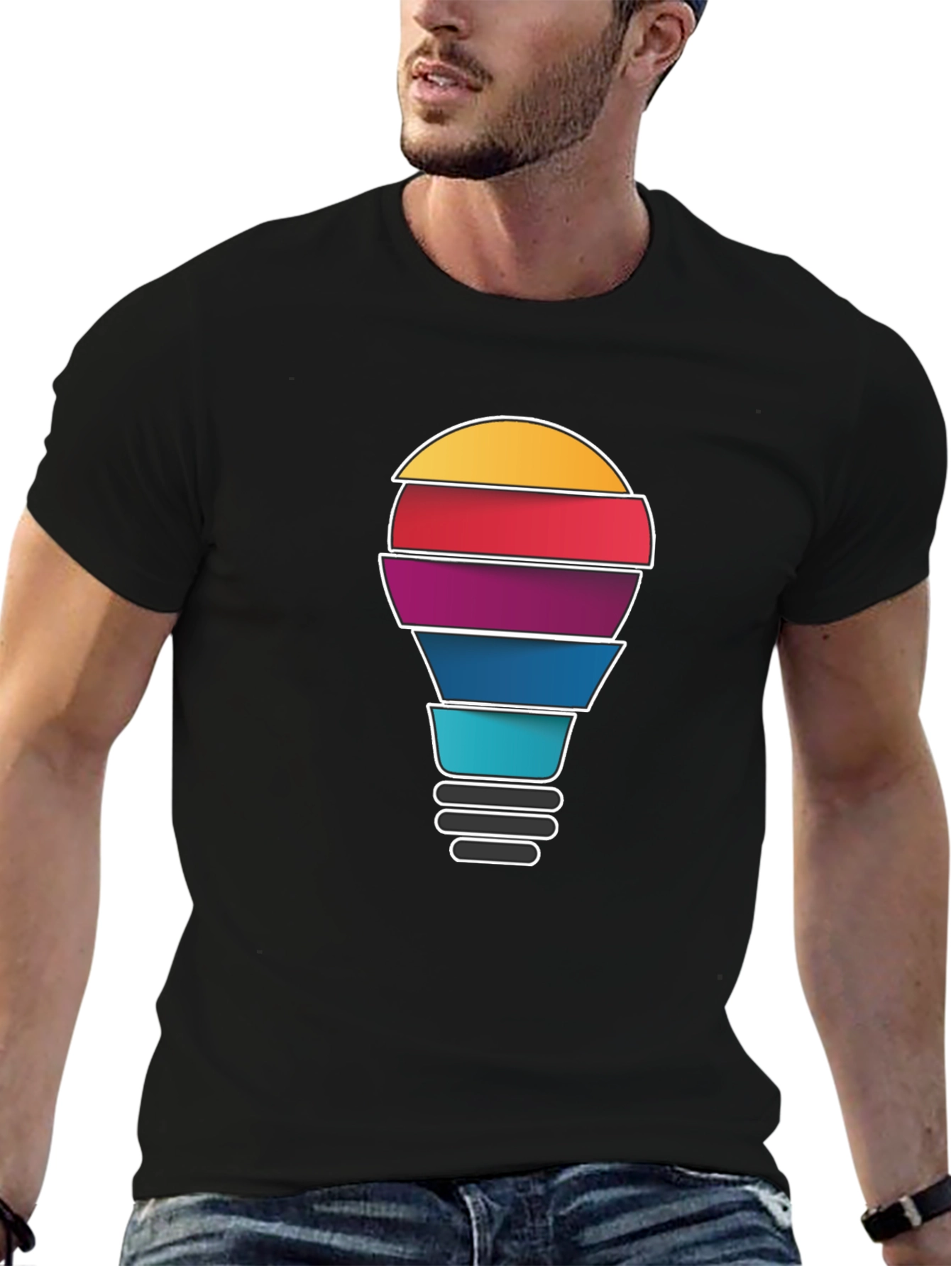 Creative Idea Light Bulb Graphic T-Shirt