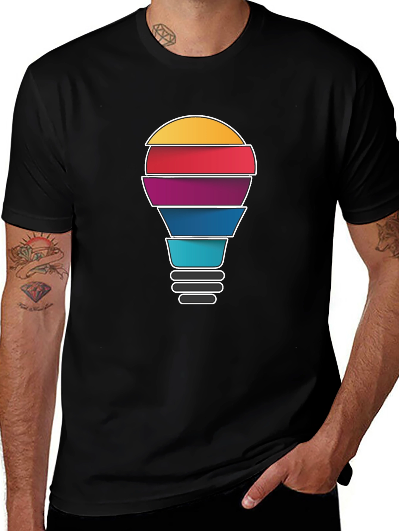 Creative Idea Light Bulb Graphic T-Shirt