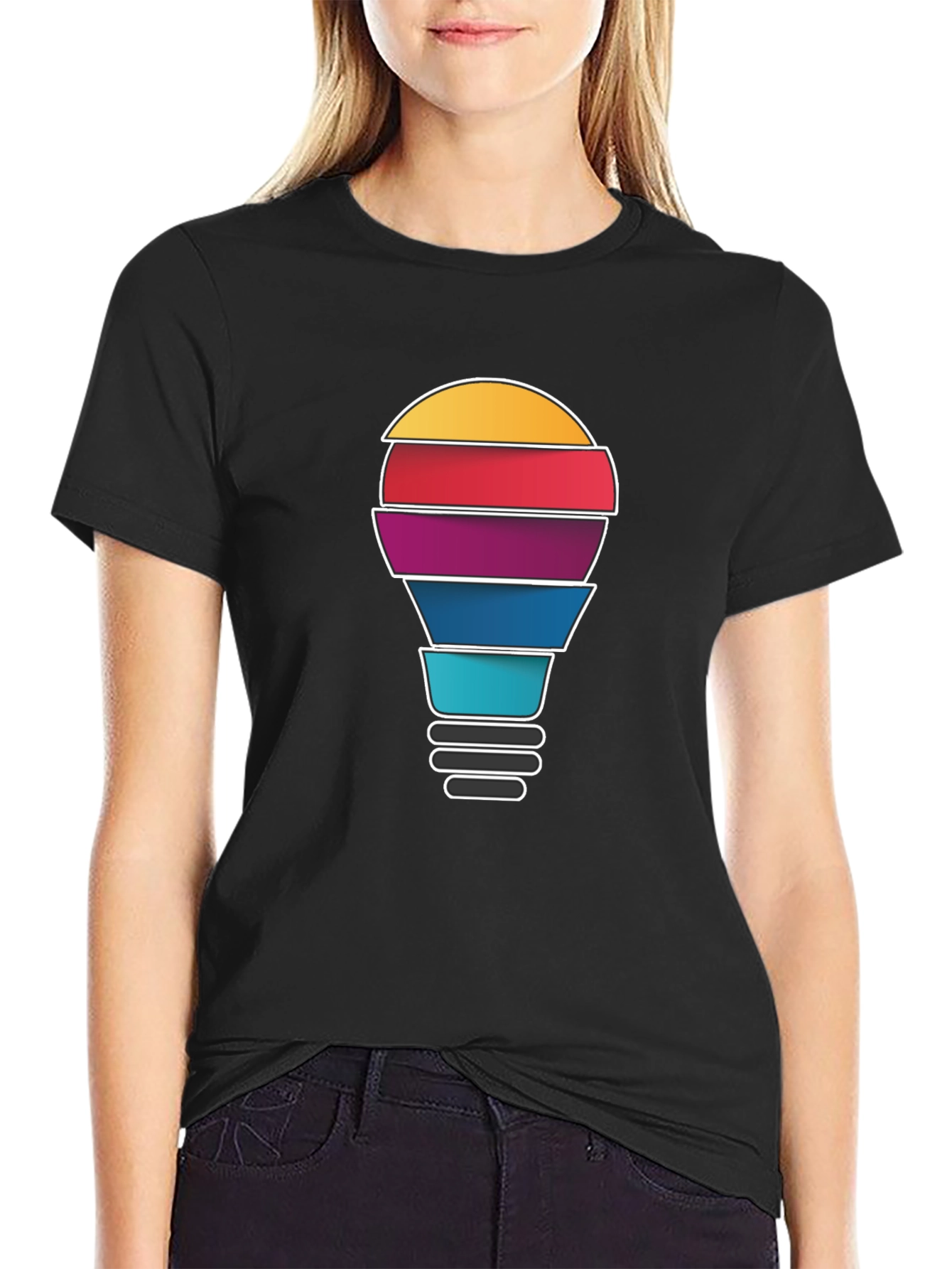 Creative Idea Light Bulb Graphic T-Shirt